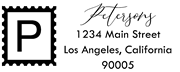 Postage Stamp Solid Letter P Monogram Stamp Sample